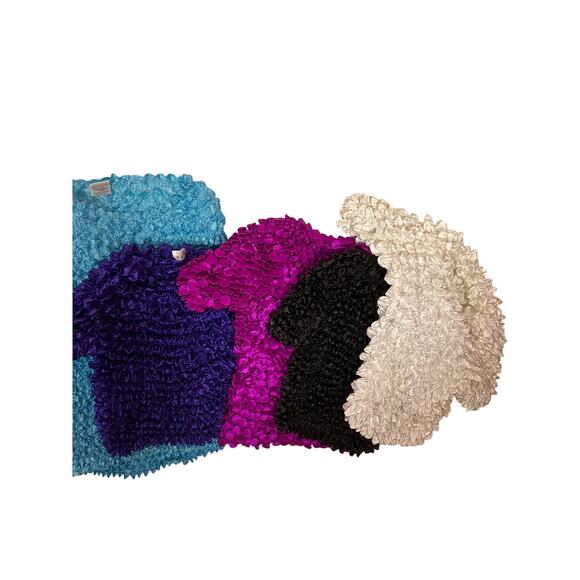 LOT of 9 Y2K 90s Popcorn Bubble Shirts – Rainbow Color Bundle + Black & White - Picture 5 of 6